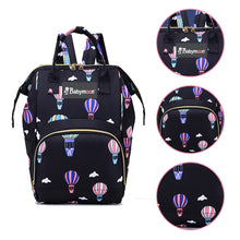 Load image into Gallery viewer, Babymoon Mother Diaper Bag Lightweight Multifunctional Travel Unisex Diaper Backpack - Black Balloon