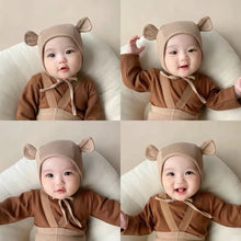 Load image into Gallery viewer, Babymoon Stretchable Bear Ears Baby Photography Cap Hat | NewBorn Photoshoot Props | Beige