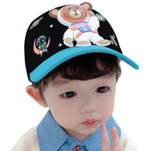 Load image into Gallery viewer, Babymoon Cotton Summer Astronaut Kids Caps | 2-8 Years | Black