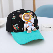 Load image into Gallery viewer, Babymoon Cotton Summer Astronaut Kids Caps | 2-8 Years | Black