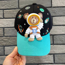 Load image into Gallery viewer, Babymoon Cotton Summer Astronaut Kids Caps | 2-8 Years | Black