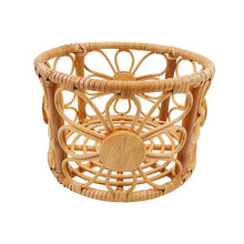 Load image into Gallery viewer, Babymoon Rustic Blossom Round Cane Bamboo Basket | Wooden Properties | Baby Photography Props