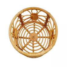 Load image into Gallery viewer, Babymoon Rustic Blossom Round Cane Bamboo Basket | Wooden Properties | Baby Photography Props