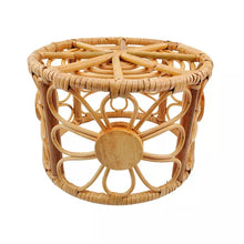 Load image into Gallery viewer, Babymoon Rustic Blossom Round Cane Bamboo Basket | Wooden Properties | Baby Photography Props