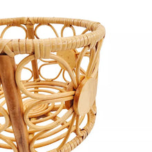 Load image into Gallery viewer, Babymoon Rustic Blossom Round Cane Bamboo Basket | Wooden Properties | Baby Photography Props