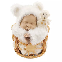 Load image into Gallery viewer, Babymoon Rustic Blossom Round Cane Bamboo Basket | Wooden Properties | Baby Photography Props