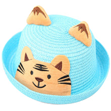 Load image into Gallery viewer, Babymoon Tiger Baby Summer Spring Kids Cap with String | 2-8 Years | Blue