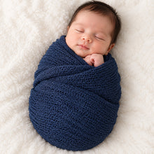 Load image into Gallery viewer, Babymoon Mohair Stretchble Baby Photography Shoot Wrap Cloth - Dark Blue
