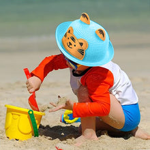 Load image into Gallery viewer, Babymoon Tiger Baby Summer Spring Kids Cap with String | 2-8 Years | Blue