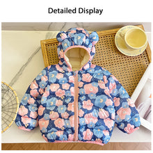 Load image into Gallery viewer, Babymoon Stylish Winter Baby Boys & Girls Jacket Kids Sweater Cardigan | Floral Blue-Pink