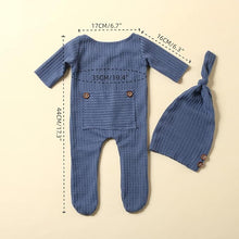 Load image into Gallery viewer, Babymoon Stretchable Bodysuit & Cap New Born Outfits Costumes | Blue | 0-1 Month