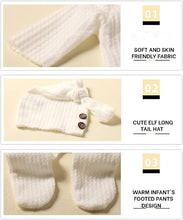Load image into Gallery viewer, Babymoon Stretchable Bodysuit & Cap New Born Outfits Costumes-White | 0-1 Month