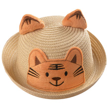 Load image into Gallery viewer, Babymoon Tiger Baby Summer Spring Kids Cap with String | 2-8 Years | Brown
