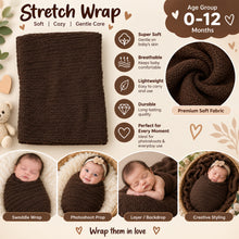 Load image into Gallery viewer, Babymoon Mohair Stretchble Baby Photography Shoot Wrap Cloth - Brown