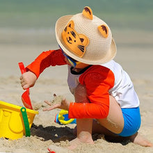 Load image into Gallery viewer, Babymoon Tiger Baby Summer Spring Kids Cap with String | 2-8 Years | Brown