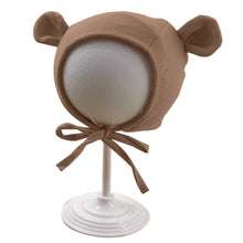 Load image into Gallery viewer, Babymoon Stretchable Bear Ears Baby Photography Cap Hat | NewBorn Photoshoot Props | Coffee