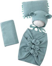 Load image into Gallery viewer, Babymoon (Set Of 4) Butterfly Ready Wrap, Jersey wrap, Pillow & Cap Baby Photography Props-Light Green