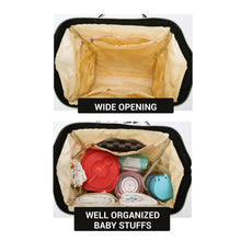 Load image into Gallery viewer, Babymoon Mother Diaper Bag Lightweight Multifunctional Travel Unisex Diaper Backpack - Black n White