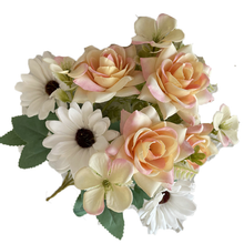 Load image into Gallery viewer, Babymoon Artificial Mix Flowers Bunch | 7 Head | Home Decoration | Baby Photoshoot Props | Gift Set | Pink