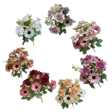Load image into Gallery viewer, Babymoon Artificial Mix Flowers Bunch | 7 Head | Home Decoration | Baby Photoshoot Props | Gift Set | Pink