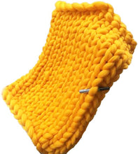Load image into Gallery viewer, Babymoon Marino Wool Knit Throw Basket Filler Blanket Baby Photography Photoshoot Props | Yellow