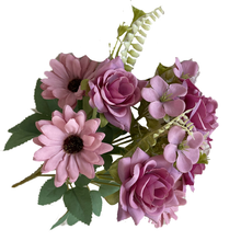 Load image into Gallery viewer, Babymoon Artificial Mix Flowers Bunch | 7 Head | Home Decoration | Baby Photoshoot Props | Gift Set | Pink