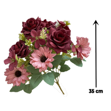 Load image into Gallery viewer, Babymoon Artificial Mix Flowers Bunch | 7 Head | Home Decoration | Baby Photoshoot Props | Gift Set | Pink