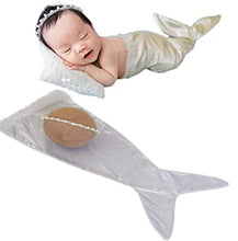 Load image into Gallery viewer, Babymoon Mermaid with Hairband Baby Photography Costume -White