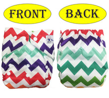 Load image into Gallery viewer, Babymoon 1 Cloth Diaper with 5Layers Grey Insert Premium Adjustable Reusable Cloth Diaper (Zigzag)