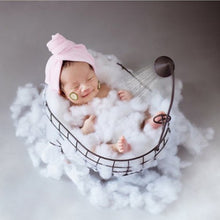 Load image into Gallery viewer, Babymoon Metal Bath Tub Set with Shower & 100gm Foam | Baby Basket Photography Prop | Black