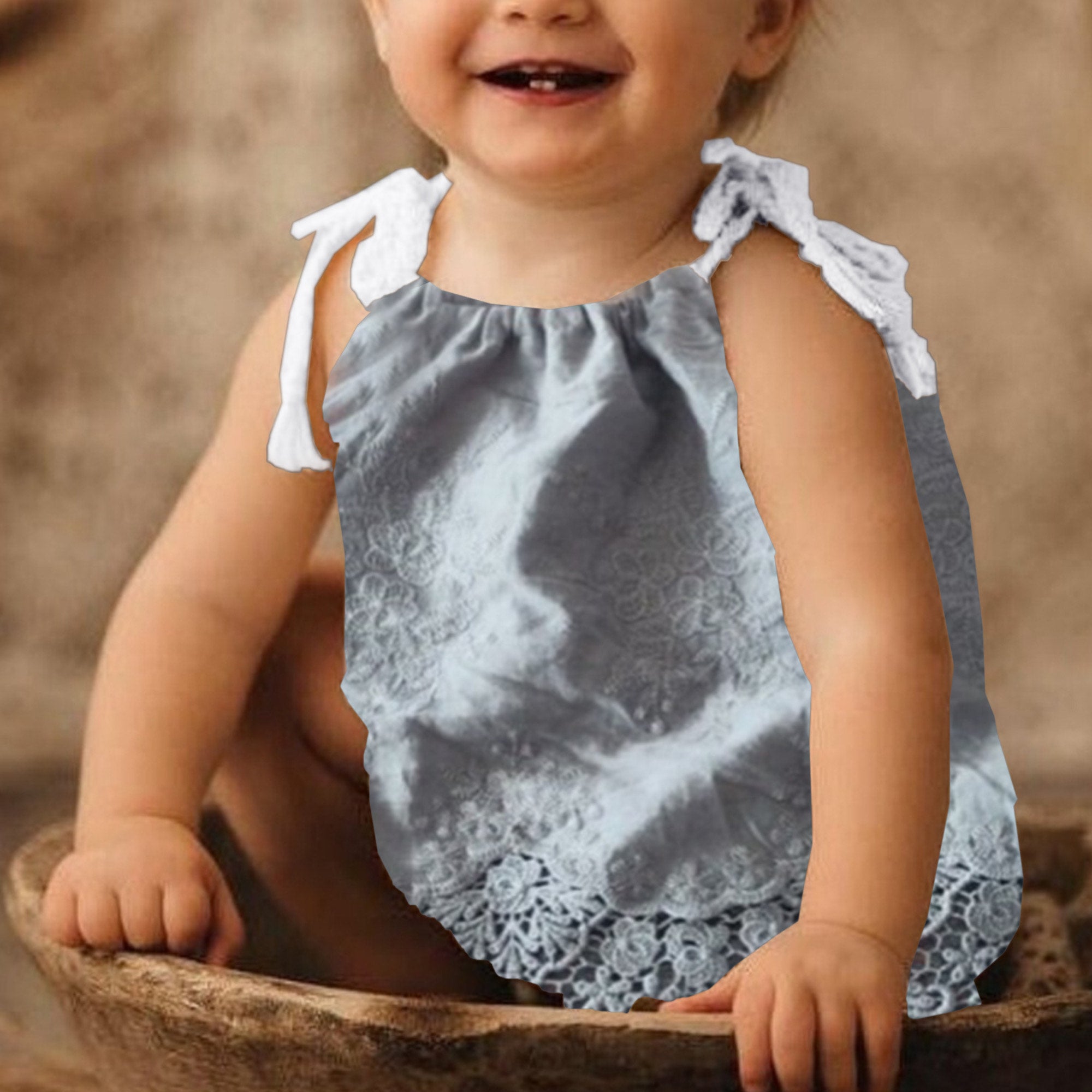 Babymoon Cotton Spaghetti Embroidery Baby Girl's Frock Dress