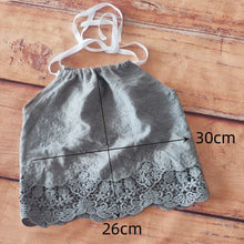 Load image into Gallery viewer, Babymoon Cotton Spaghetti Embroidery Baby Girl’s Frock Dress | Baby Photoshoot Props | Grey