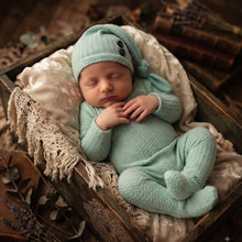 Load image into Gallery viewer, Babymoon Stretchable Bodysuit & Cap New Born Outfits Costumes | Green | 0-1 Month