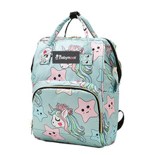 Load image into Gallery viewer, Babymoon Mother Diaper Bag Lightweight Multifunctional Travel Unisex Diaper Backpack - Light Green Star