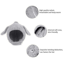 Load image into Gallery viewer, Babymoon Baby Rabbit Winter Ear Protection Cap Kids Hat Boys Girls Cap | 1-2Y | Grey