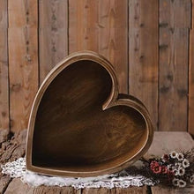 Load image into Gallery viewer, Babymoon Heart Vintage Rustic Bowl Wooden Photobooth Prop Furniture