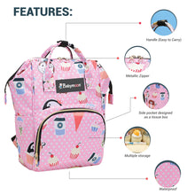 Load image into Gallery viewer, Babymoon Mother Diaper Bag Lightweight Multifunctional Travel Unisex Diaper Backpack - Pink Icecream