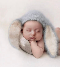 Load image into Gallery viewer, Babymoon Big Rabbit Ears Bonnet Hat | Baby Photography Hat | Blue