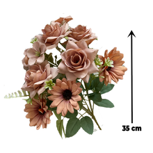 Load image into Gallery viewer, Babymoon Artificial Mix Flowers Bunch | 7 Head | Home Decoration | Baby Photoshoot Props | Gift Set | Pink