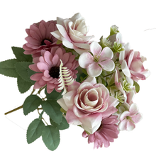 Load image into Gallery viewer, Babymoon Artificial Mix Flowers Bunch | 7 Head | Home Decoration | Baby Photoshoot Props | Gift Set | Pink