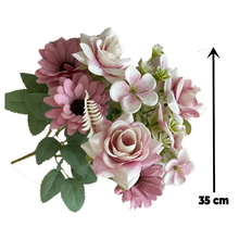 Load image into Gallery viewer, Babymoon Artificial Mix Flowers Bunch | 7 Head | Home Decoration | Baby Photoshoot Props | Gift Set | Pink