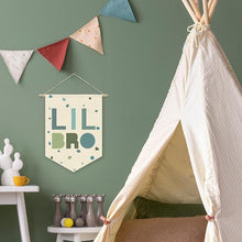 Load image into Gallery viewer, Babymoon Kids Nursery Décor Canvas Banner | Playroom, Bedroom, Wall Art Decoration | Wall Hanging | Flag Banner | Baby Photoshoot Props | Little Brother