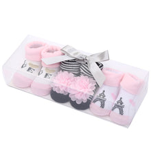 Load image into Gallery viewer, Babymoon Set of 3 | Non-Skid, Anti Slip Baby Socks Gift Box | Safety Protector | 0-9M | Light Pink