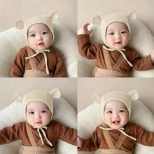 Load image into Gallery viewer, Babymoon Stretchable Bear Ears Baby Photography Cap Hat | NewBorn Photoshoot Props | White