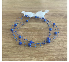 Load image into Gallery viewer, Babymoon Baby Girl' s Pearl Designer Headband | Girls Hair Accessories | Blue