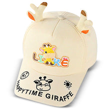 Load image into Gallery viewer, Babymoon Cotton Summer Giraffe Kids Caps | 2-8 Years | Offwhite