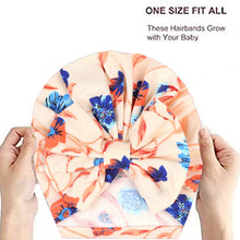 Load image into Gallery viewer, Babymoon Beanie Floral Bow Baby Boy's & Girl's Cap Kids | Toddler Infant Hat | Orange