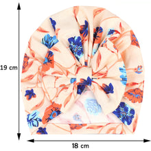 Load image into Gallery viewer, Babymoon Beanie Floral Bow Baby Boy's & Girl's Cap Kids | Toddler Infant Hat | Orange