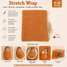 Load image into Gallery viewer, Babymoon Mohair Stretchble Baby Photography Shoot Wrap Cloth - Orange