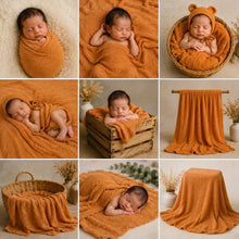 Load image into Gallery viewer, Babymoon Mohair Stretchble Baby Photography Shoot Wrap Cloth - Orange
